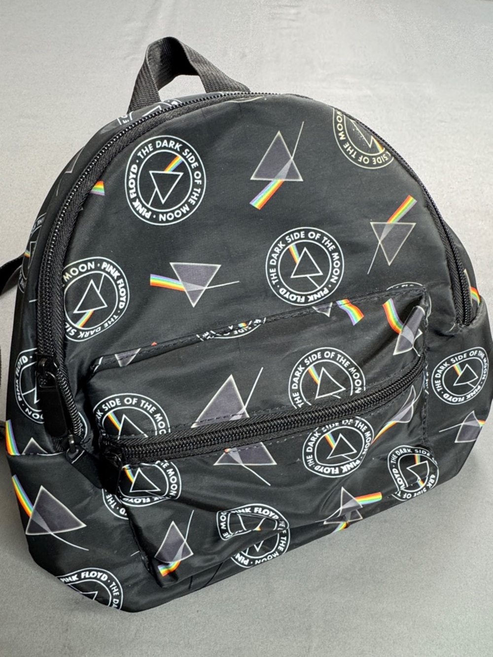 Pink Floyd Dark Side of the‎ Moon Mini Backpack AOP Black Rainbow Prism Band Bag